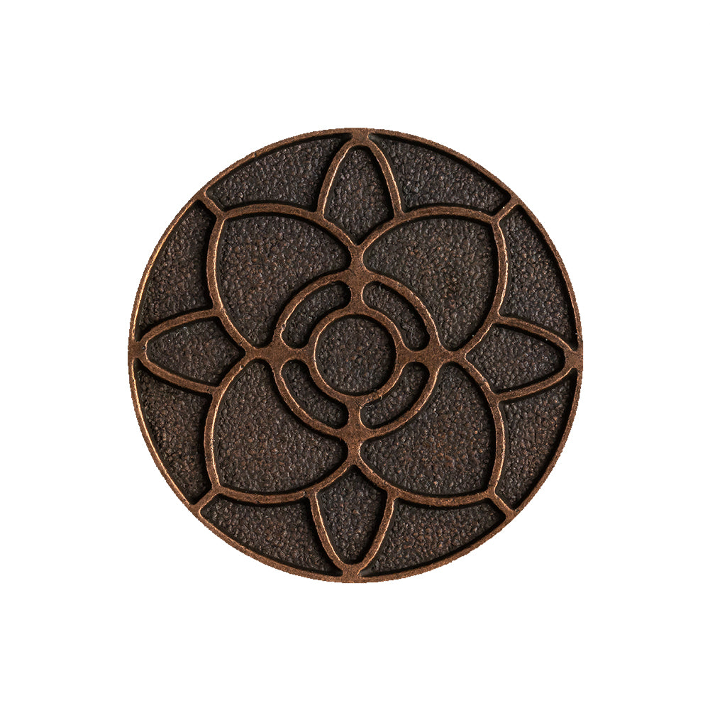 Italian Copper Floral Metal Shank Back Button - 40L/25.5mm Italian Copper Floral Metal Shank Back Button - 40L/25.5mm