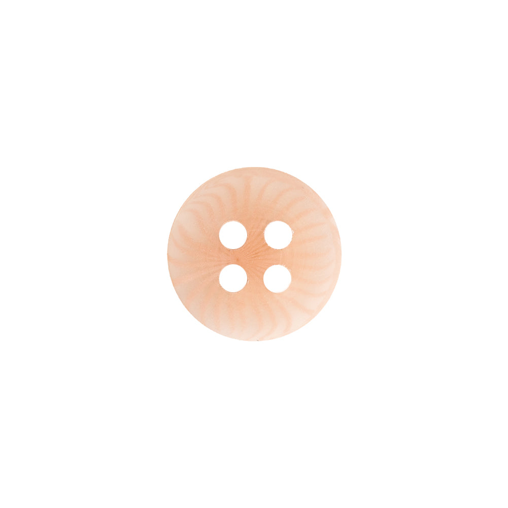 Transparent and Peach Swirls 4-Hole Low Convex Top Button - 20L/12.5mm Transparent and Peach Swirls 4-Hole Low Convex Top Button - 20L/12.5mm