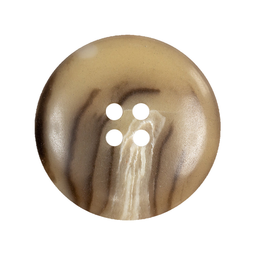 Caribou, Incense and White Abstract 4-Hole Tire Rimmed Plastic Button - 44L/28mm Detail Caribou, Incense and White Abstract 4-Hole Tire Rimmed Plastic Button - 44L/28mm Detail