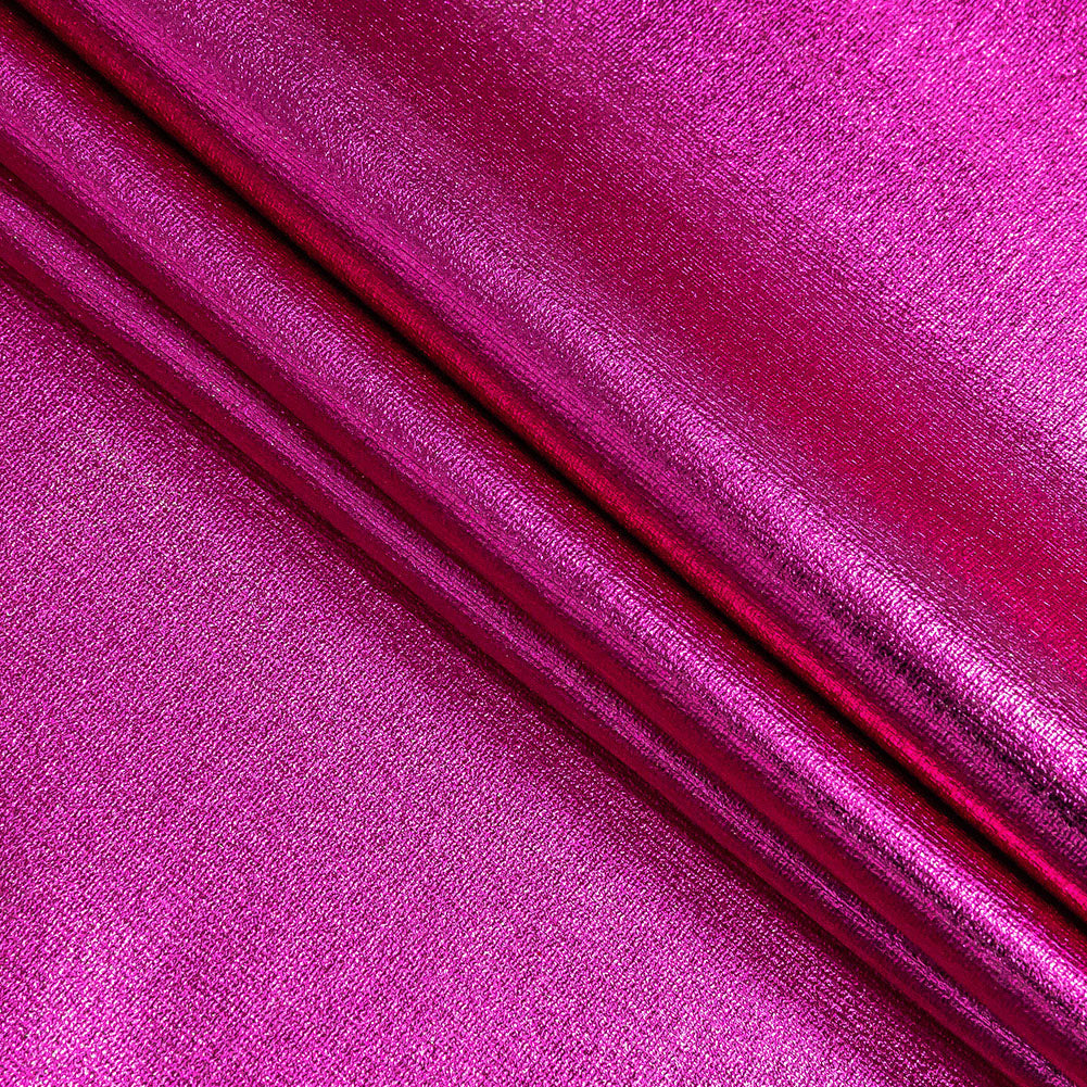 Curitiba Fuchsia All-Over Foil Faux Leather Spandex Folded Curitiba Fuchsia All-Over Foil Faux Leather Spandex Folded