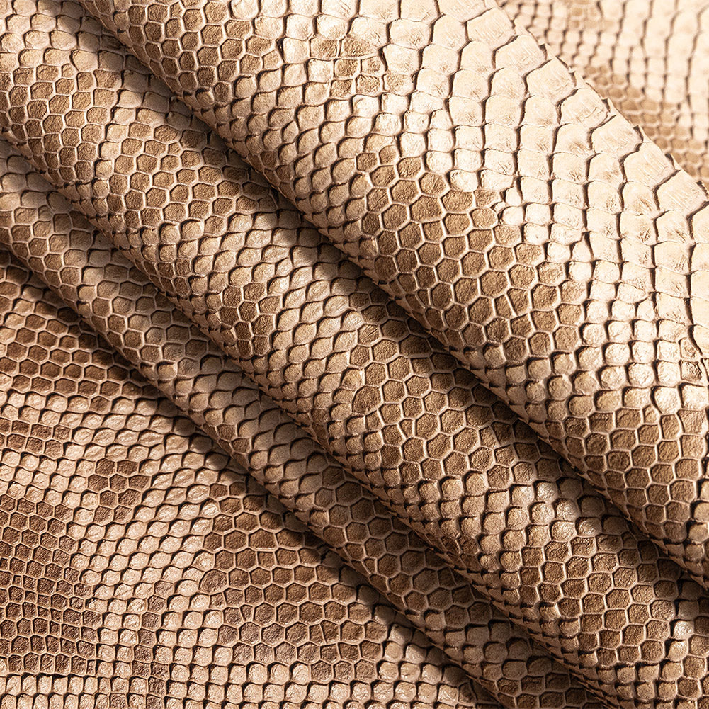 Python Embossed Vinyl - Toasted Almond Folded Python Embossed Vinyl - Toasted Almond Folded