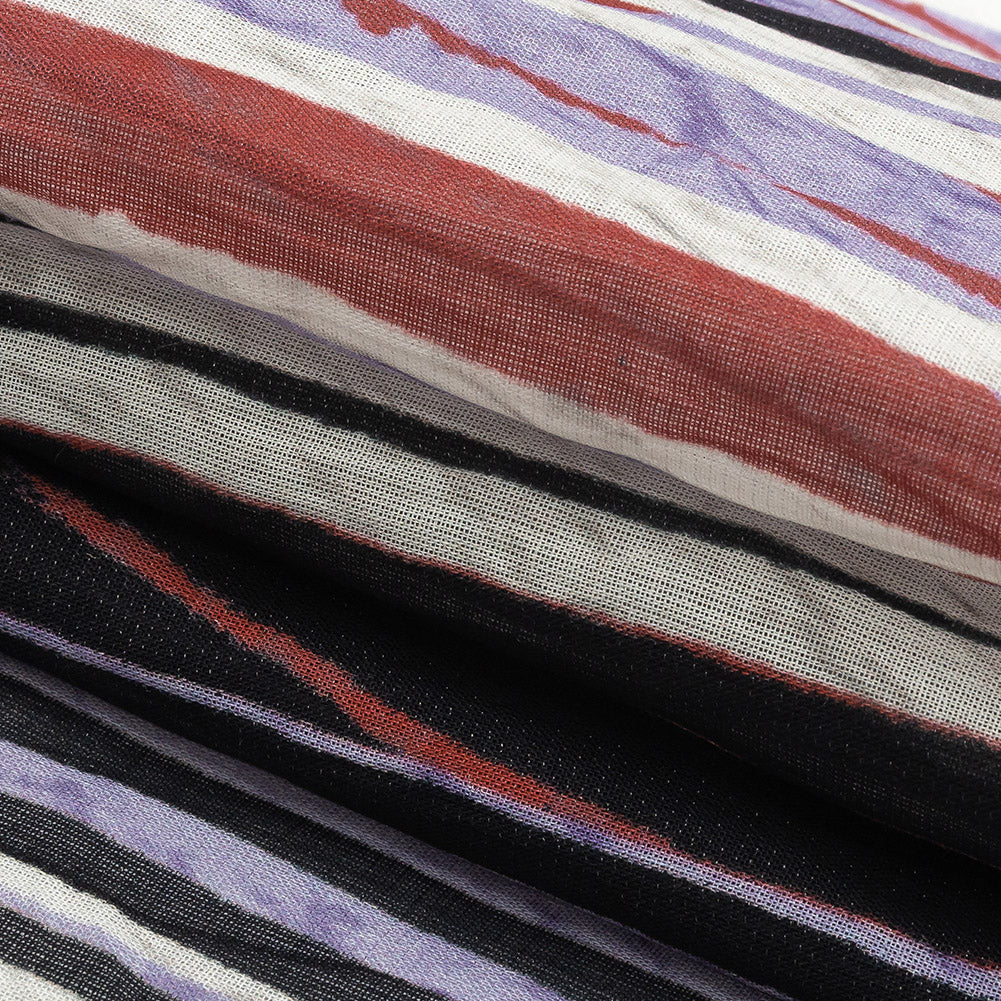 Tap Shoe, Lavender and Red Shimmery Striped Cotton Voile Folded Tap Shoe, Lavender and Red Shimmery Striped Cotton Voile Folded