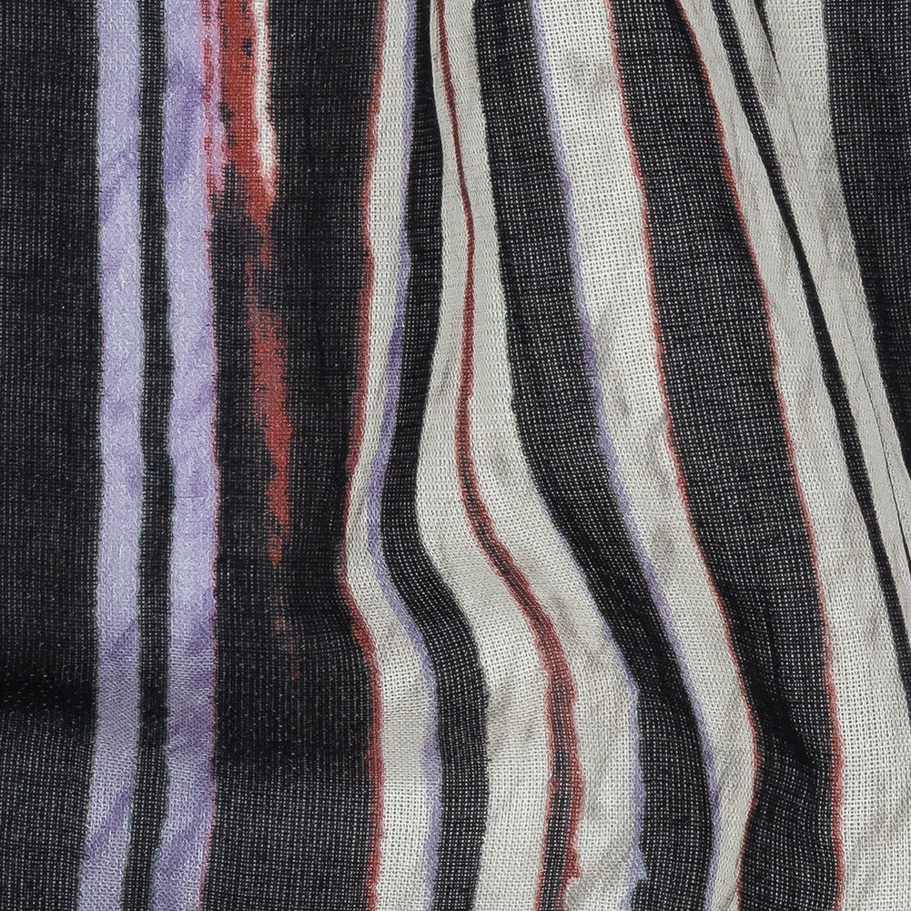 Tap Shoe, Lavender and Red Shimmery Striped Cotton Voile Detail Tap Shoe, Lavender and Red Shimmery Striped Cotton Voile Detail