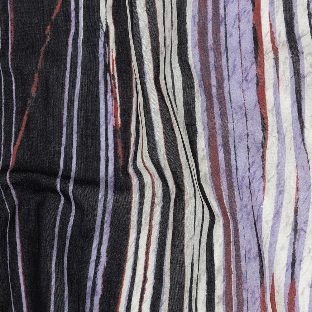 Tap Shoe, Lavender and Red Shimmery Striped Cotton Voile Tap Shoe, Lavender and Red Shimmery Striped Cotton Voile