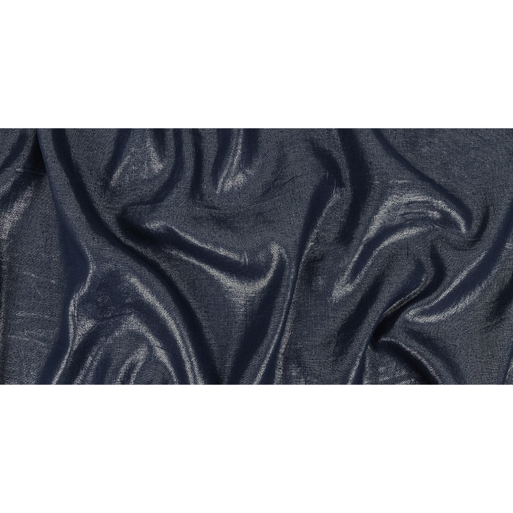 Medium Weight Linen Woven with Metallic Foiling - Galactica Blue and Silver - Bianca Collection Full Medium Weight Linen Woven with Metallic Foiling - Galactica Blue and Silver - Bianca Collection Full