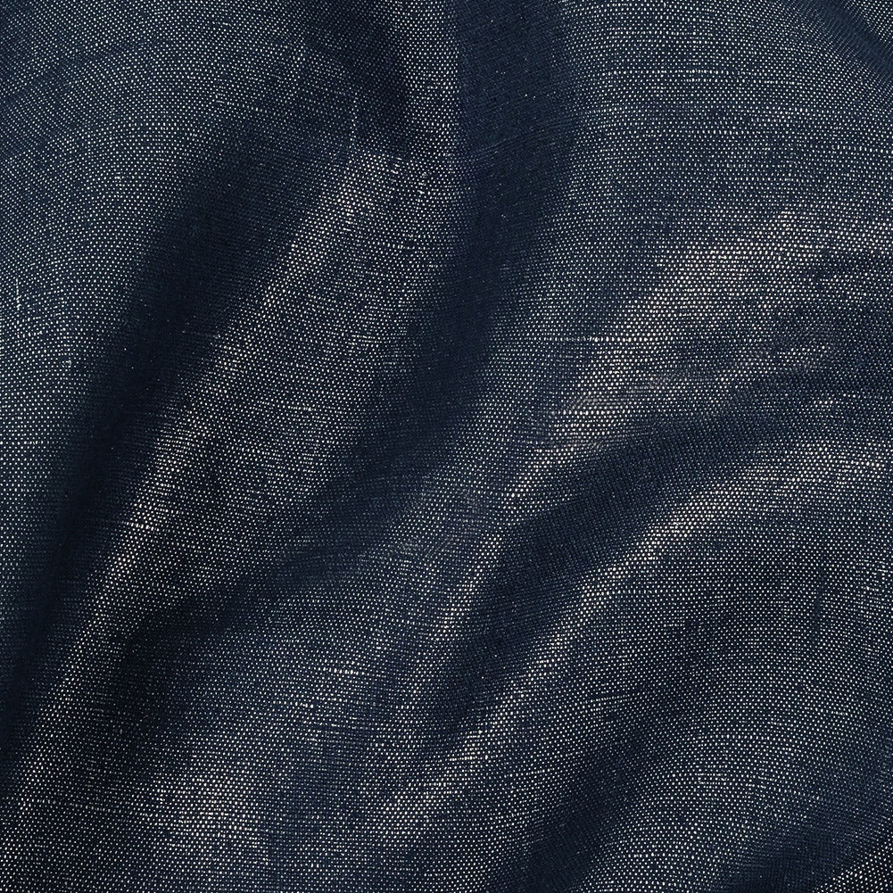 Medium Weight Linen Woven with Metallic Foiling - Galactica Blue and Silver - Bianca Collection Medium Weight Linen Woven with Metallic Foiling - Galactica Blue and Silver - Bianca Collection