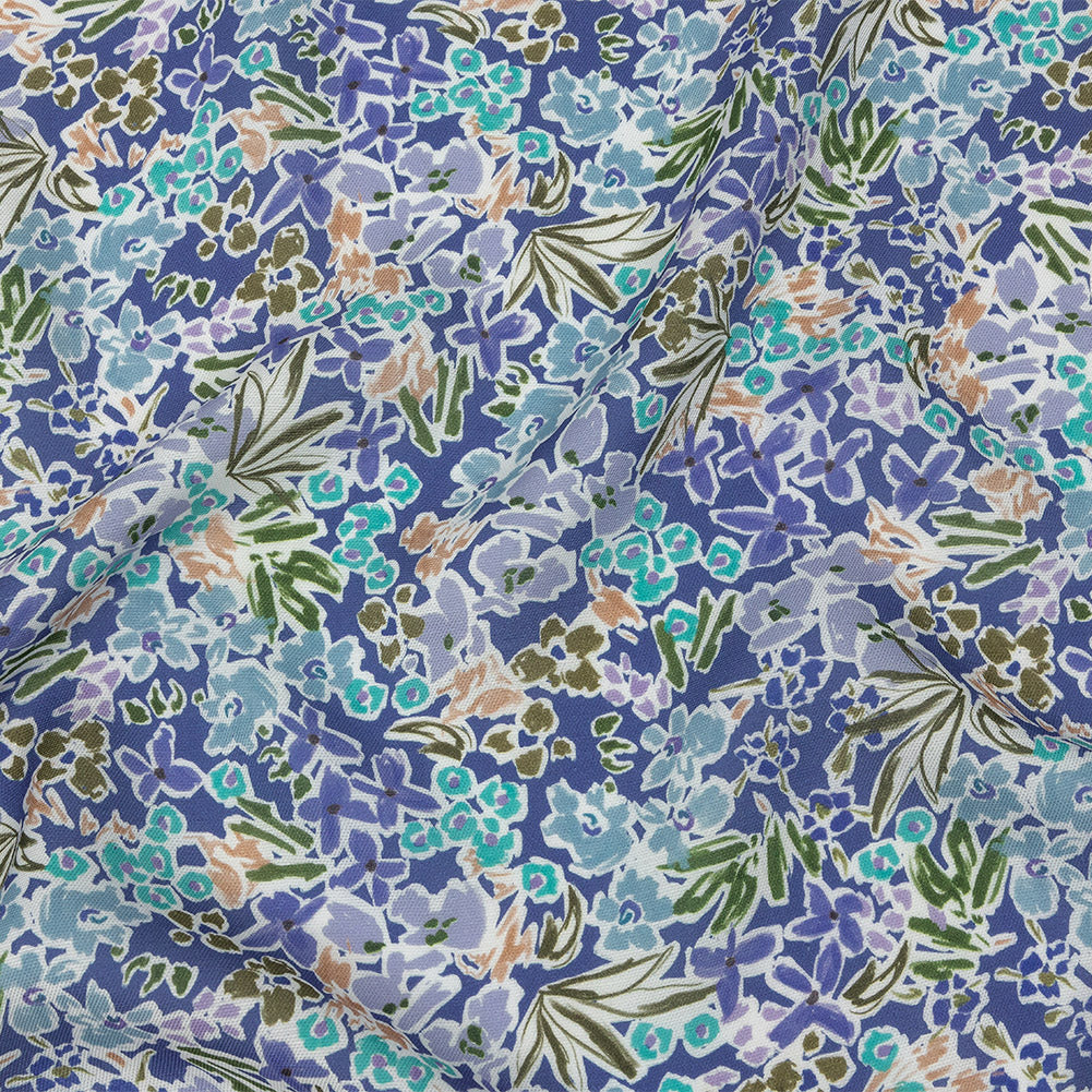 Viscose and Linen Twill Print - Blue Violet Floral - Mood Exclusive Primrose Pleasure Viscose and Linen Twill Print - Blue Violet Floral - Mood Exclusive Primrose Pleasure
