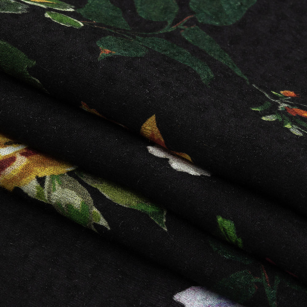 Mood Exclusive Black Rosaceous Resolution Spotted Viscose Jacquard Folded Mood Exclusive Black Rosaceous Resolution Spotted Viscose Jacquard Folded