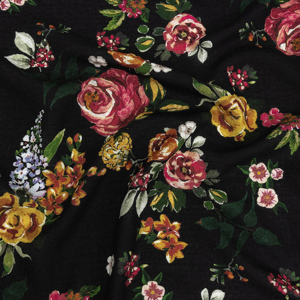 Mood Exclusive Black Rosaceous Resolution Spotted Viscose Jacquard Mood Exclusive Black Rosaceous Resolution Spotted Viscose Jacquard