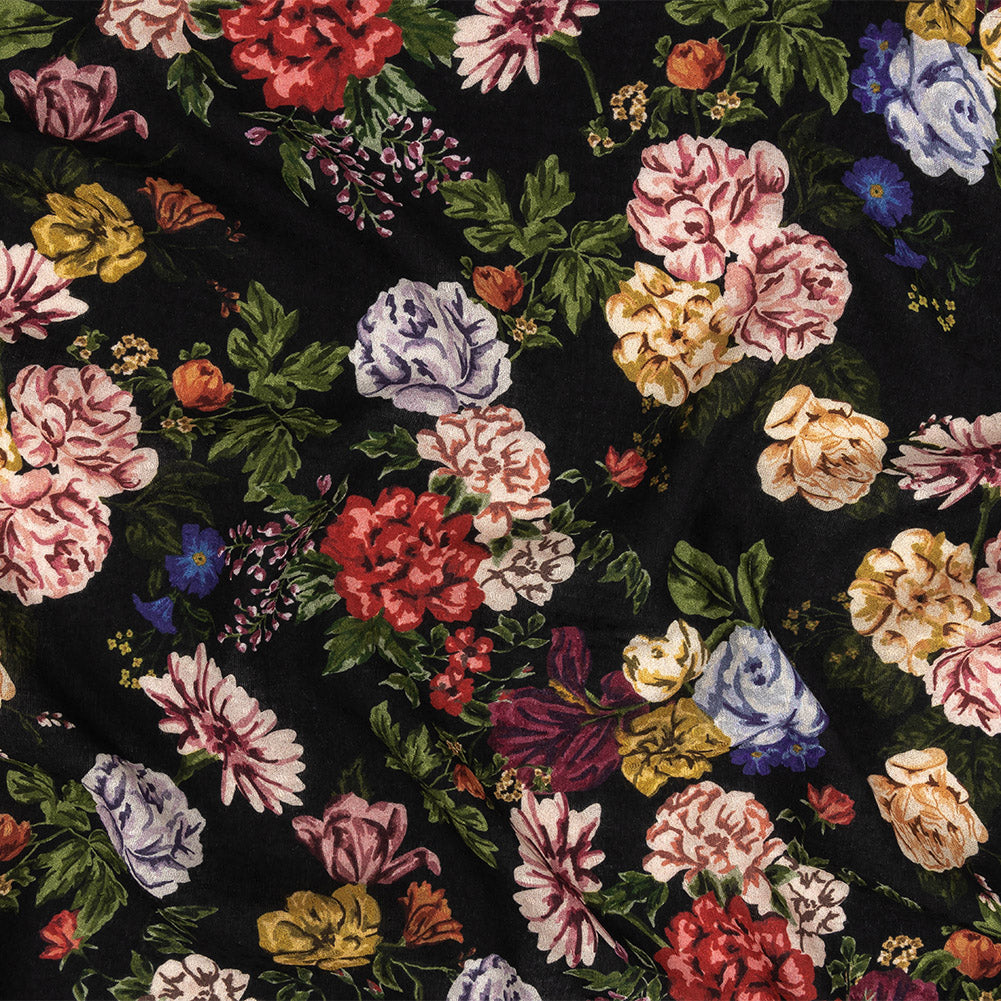 Mood Exclusive Black Floriferous Fantasy Spotted Viscose Jacquard Mood Exclusive Black Floriferous Fantasy Spotted Viscose Jacquard