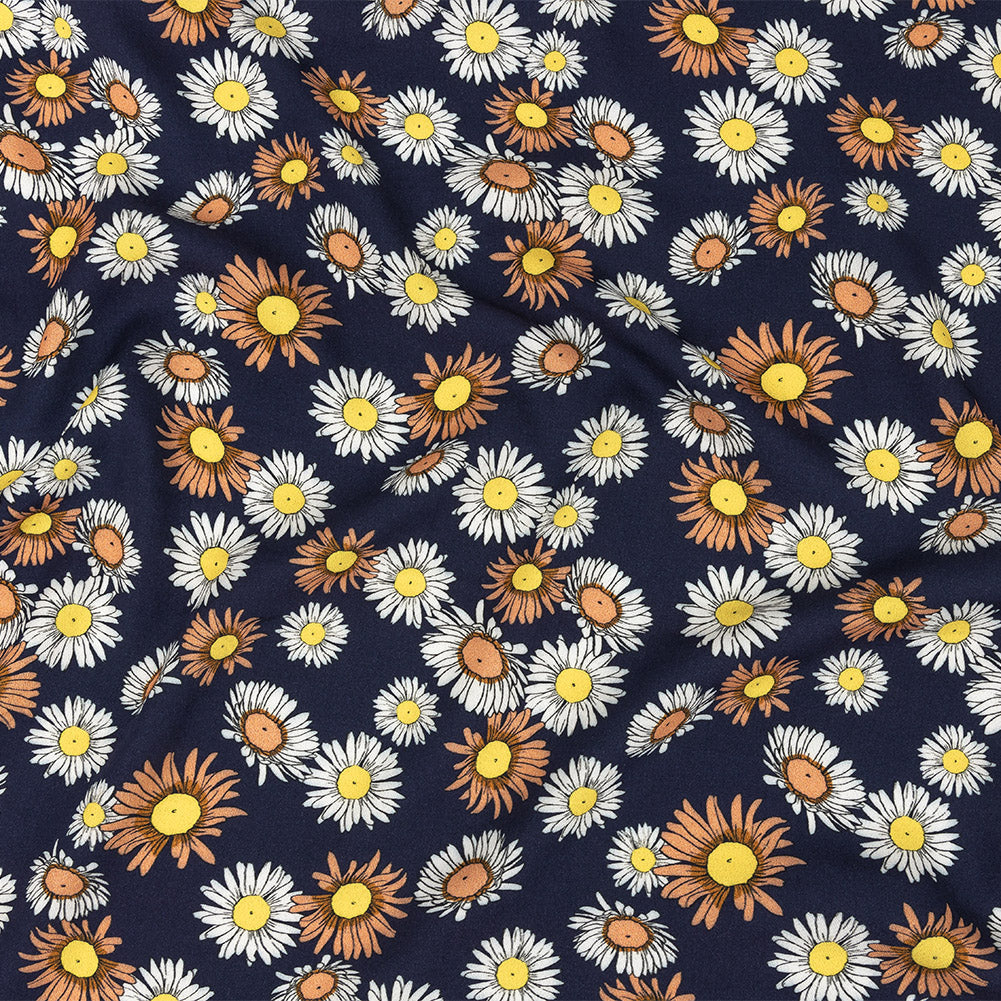 Rayon Batiste Print - Navy Floral - Mood Exclusive Navy Lazy Daisy Days Rayon Batiste Print - Navy Floral - Mood Exclusive Navy Lazy Daisy Days