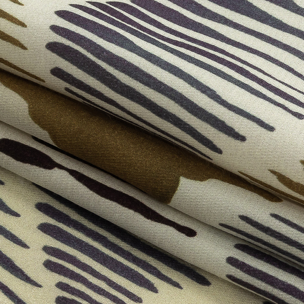 Viscose Twill Panel - Navy and Olive Abstracted Floral - Mood Exclusive Texture Transverse Folded Viscose Twill Panel - Navy and Olive Abstracted Floral - Mood Exclusive Texture Transverse Folded