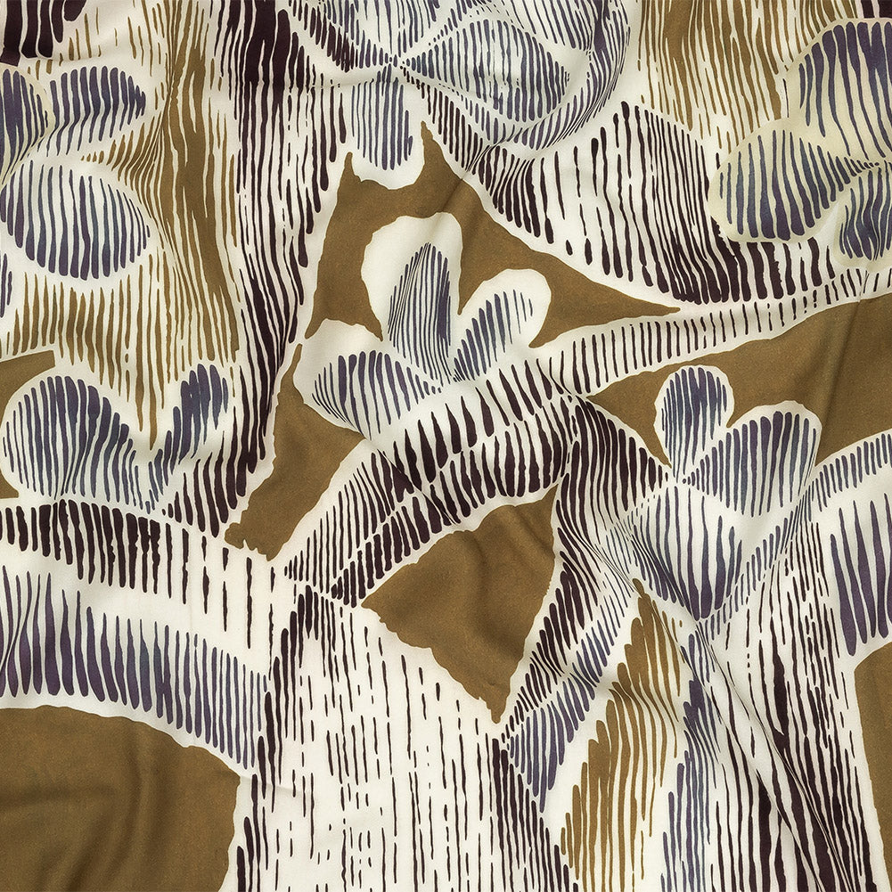 Viscose Twill Panel - Navy and Olive Abstracted Floral - Mood Exclusive Texture Transverse Viscose Twill Panel - Navy and Olive Abstracted Floral - Mood Exclusive Texture Transverse
