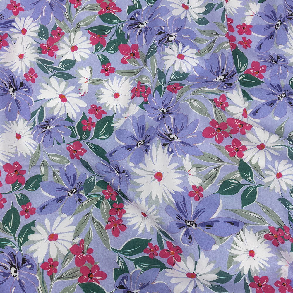 Cotton Poplin Print - Periwinkle, Pink and White Floral - Mood Exclusive April Shower Encore Cotton Poplin Print - Periwinkle, Pink and White Floral - Mood Exclusive April Shower Encore