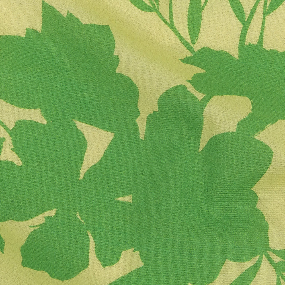Cotton Poplin Print - Mellow Yellow and Green Floral - Mood Exclusive Sprouting Silhouettes Detail Cotton Poplin Print - Mellow Yellow and Green Floral - Mood Exclusive Sprouting Silhouettes Detail