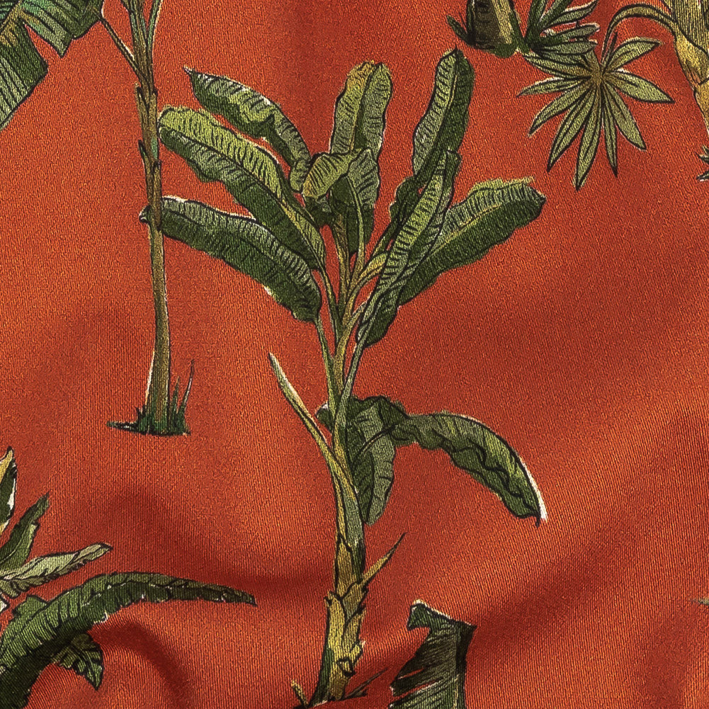 Mood Exclusive Red Orange Heart of Palm Stretch Cotton Sateen Detail Mood Exclusive Red Orange Heart of Palm Stretch Cotton Sateen Detail