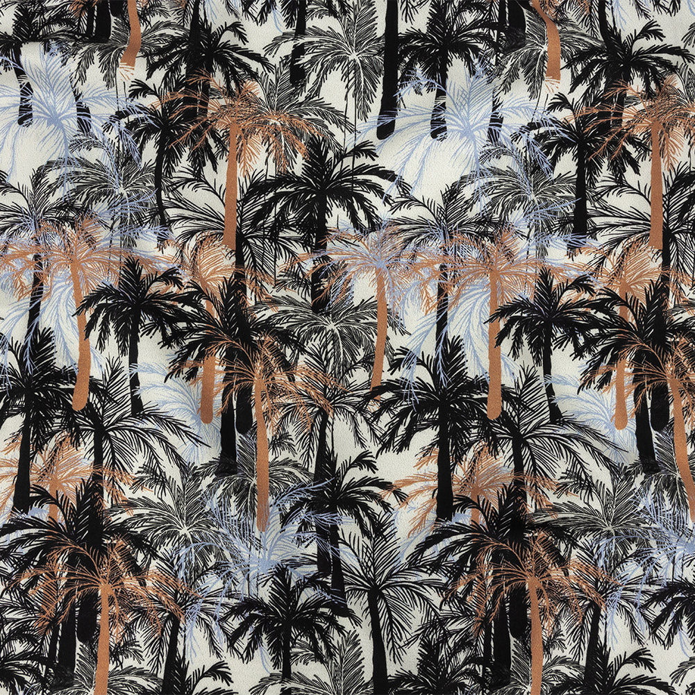 Mood Exclusive White Moonlit Palms Stretch Cotton Sateen Mood Exclusive White Moonlit Palms Stretch Cotton Sateen