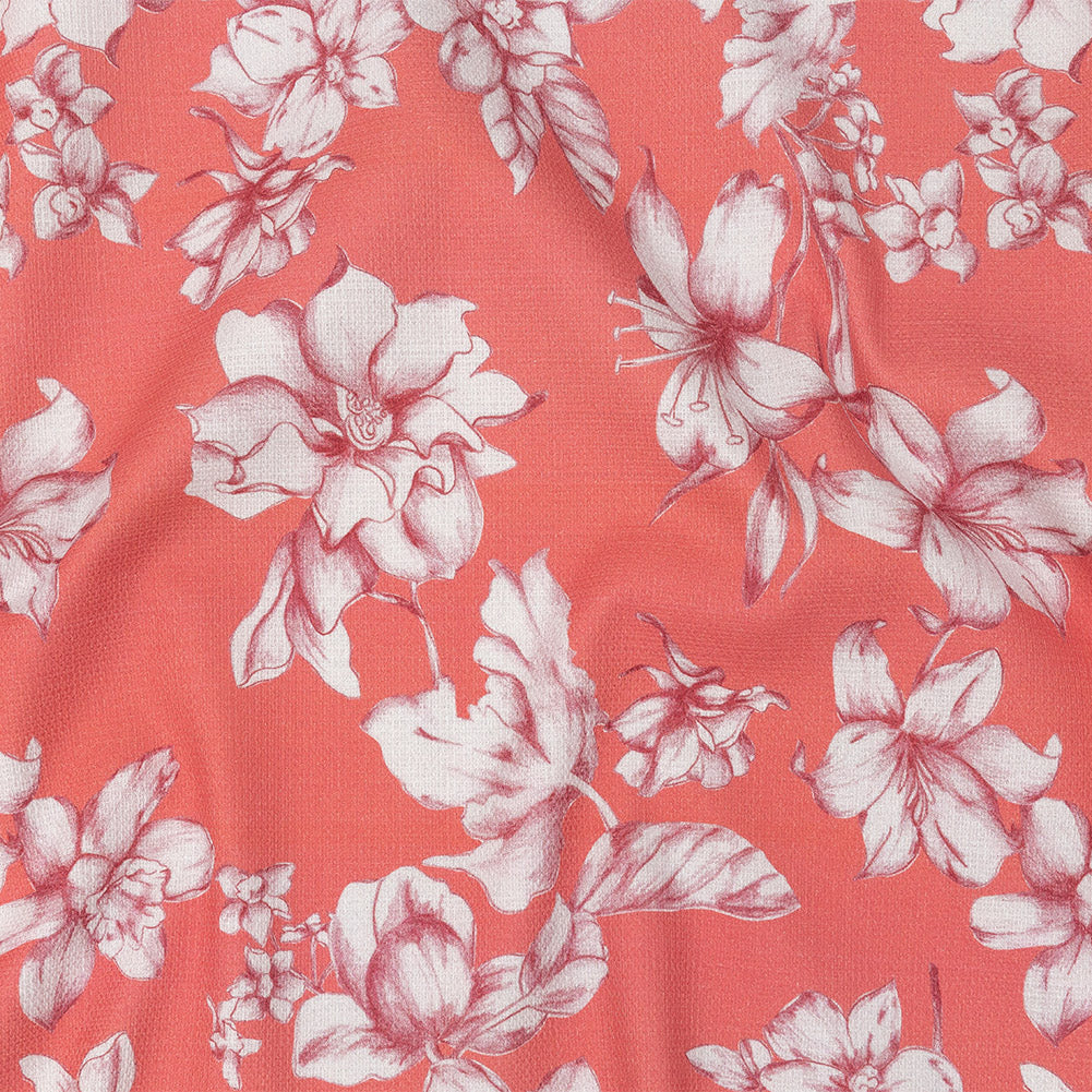 Mood Exclusive Coral Breath of Narcissus Stretch Cotton Woven Mood Exclusive Coral Breath of Narcissus Stretch Cotton Woven