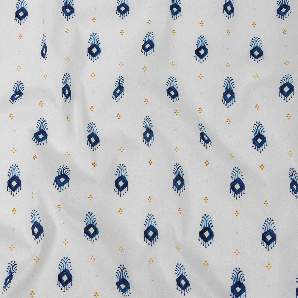Mood Exclusive White Evil Eye Stretch Cotton Poplin Mood Exclusive White Evil Eye Stretch Cotton Poplin