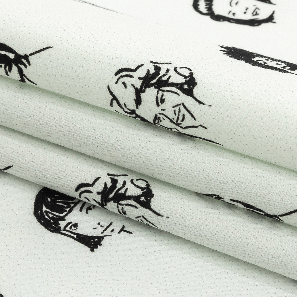 Mood Exclusive White Talking Heads Stretch Brushed Cotton Twill Folded Mood Exclusive White Talking Heads Stretch Brushed Cotton Twill Folded