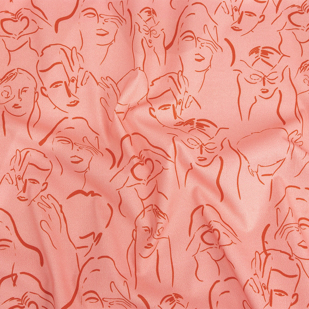 Mood Exclusive Pink Language of Love Stretch Brushed Cotton Twill Mood Exclusive Pink Language of Love Stretch Brushed Cotton Twill