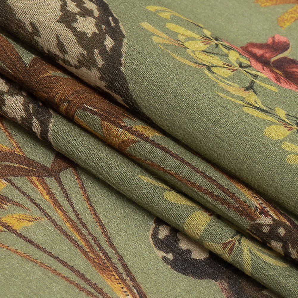 Mood Exclusive Pea Green Naturalist's Notebook Crinkled Cotton Voile Folded Mood Exclusive Pea Green Naturalist's Notebook Crinkled Cotton Voile Folded