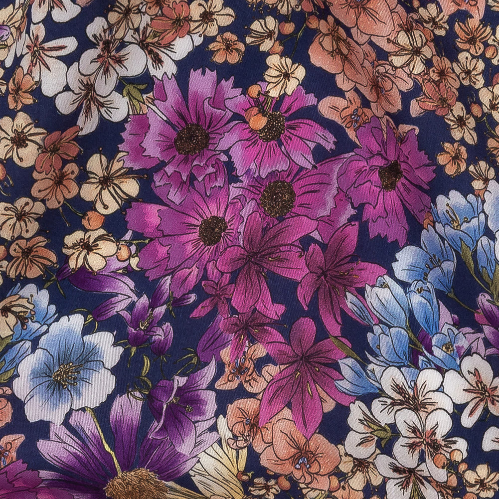 Mood Exclusive Navy Patchwork Perennials Cotton Voile Detail Mood Exclusive Navy Patchwork Perennials Cotton Voile Detail