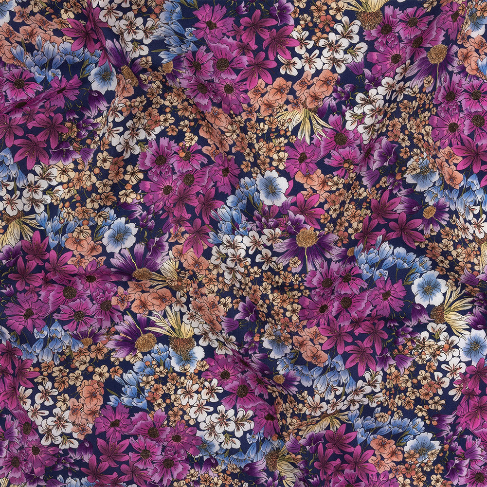 Mood Exclusive Navy Patchwork Perennials Cotton Voile Mood Exclusive Navy Patchwork Perennials Cotton Voile