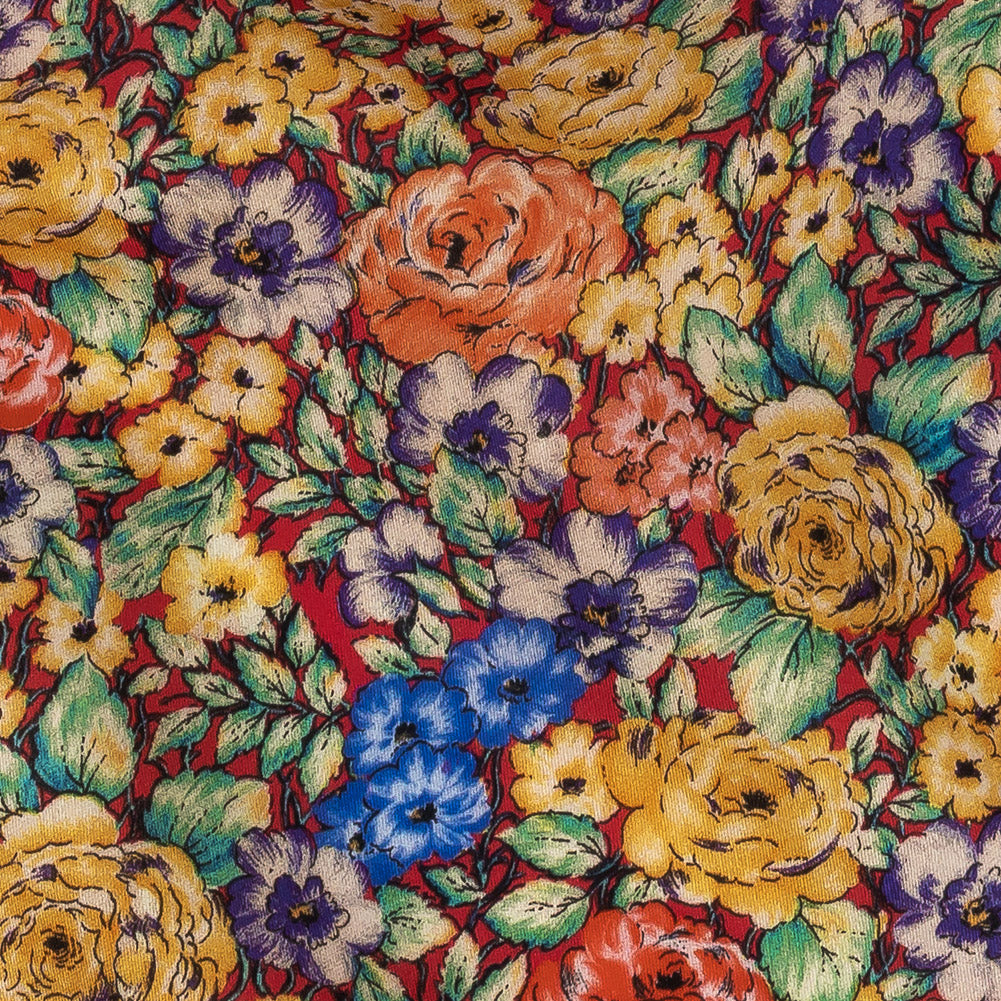 Mood Exclusive Red Bountiful Blossoms Cotton Voile Detail Mood Exclusive Red Bountiful Blossoms Cotton Voile Detail