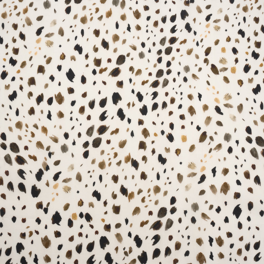 Cotton Poplin - Cream and Brown Animal Spots - Mood Exclusive Dappled Daring Print Cotton Poplin - Cream and Brown Animal Spots - Mood Exclusive Dappled Daring Print