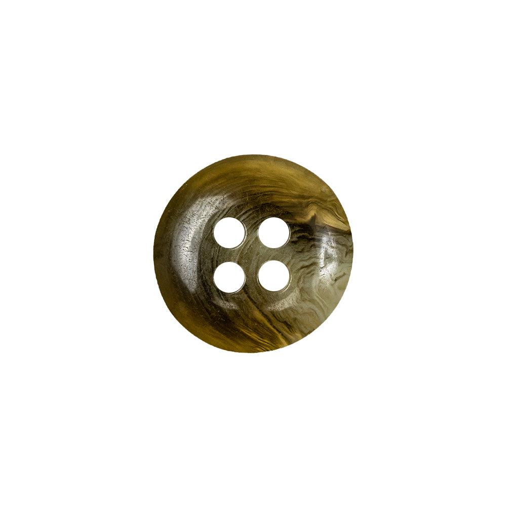 Sandstone Amber and Dried Herb Swirl 4-Hole Low Convex Plastic Button - 24L/15mm Detail Sandstone Amber and Dried Herb Swirl 4-Hole Low Convex Plastic Button - 24L/15mm Detail
