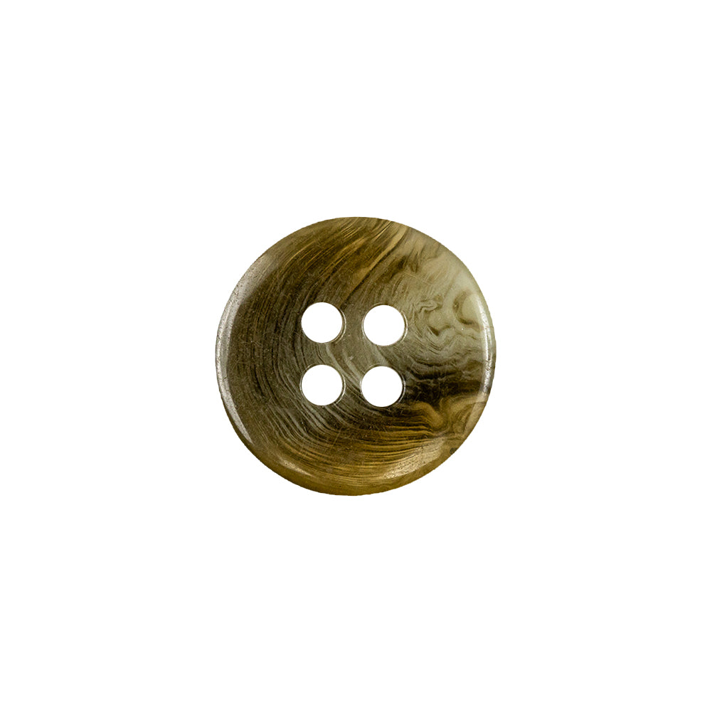 Sandstone Amber and Dried Herb Swirl 4-Hole Low Convex Plastic Button - 24L/15mm Sandstone Amber and Dried Herb Swirl 4-Hole Low Convex Plastic Button - 24L/15mm