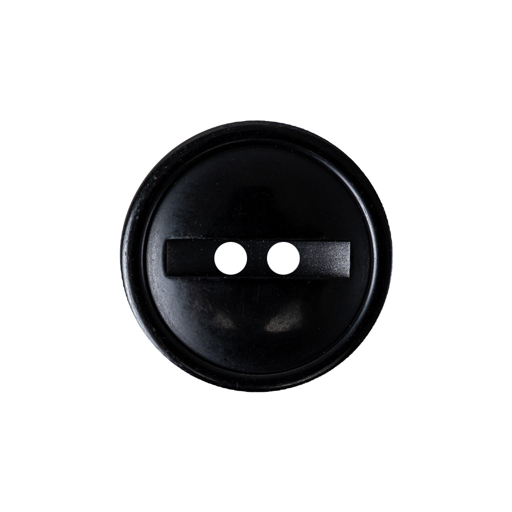 Carbon Black 2-Hole Channel Style Plastic Button - 36L/23mm Carbon Black 2-Hole Channel Style Plastic Button - 36L/23mm