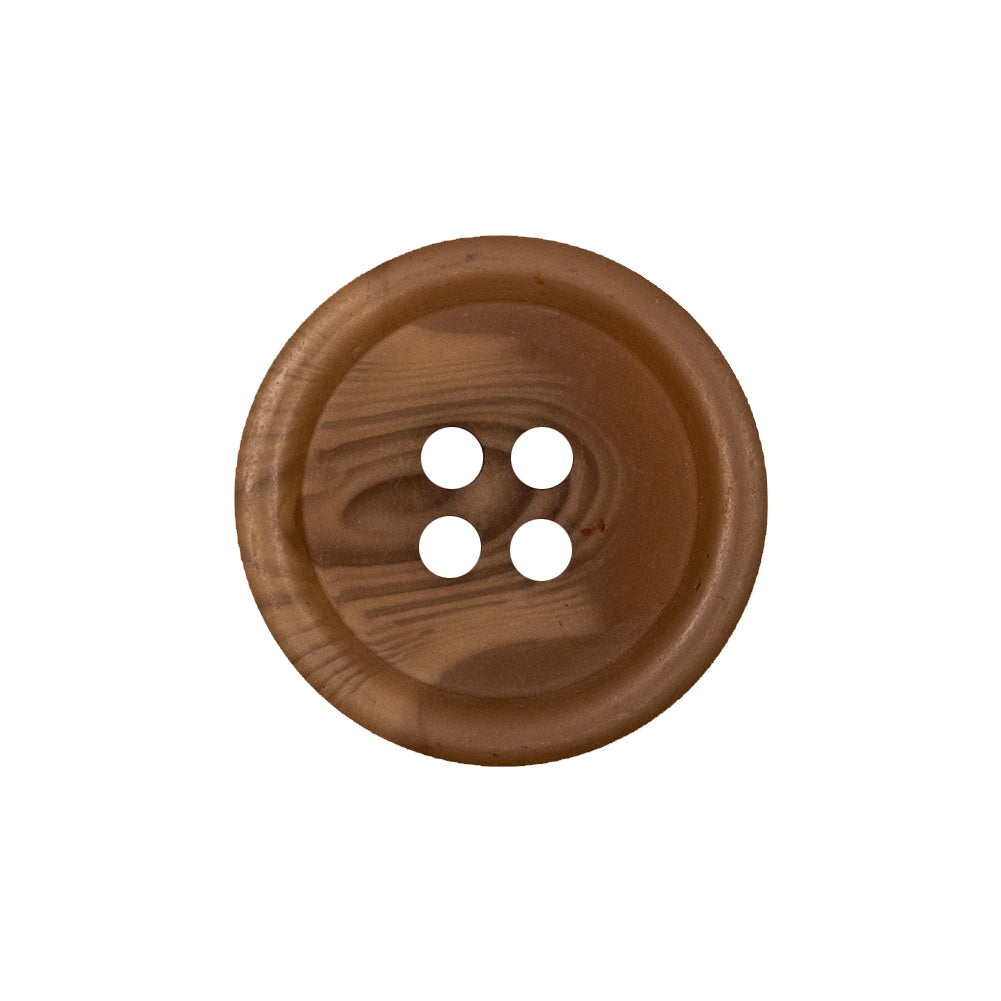 Hazel Swirled Tire Shaped Rim 4-Hole Plastic Button - 36L/23mm Hazel Swirled Tire Shaped Rim 4-Hole Plastic Button - 36L/23mm