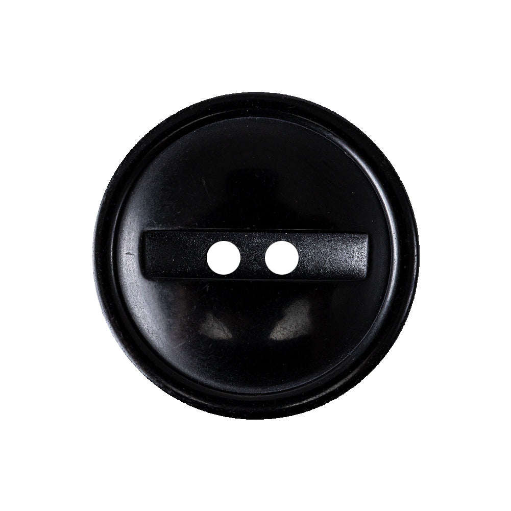 Carbon Black 2-Hole Channel Style Plastic Button - 40L/25.5mm Carbon Black 2-Hole Channel Style Plastic Button - 40L/25.5mm