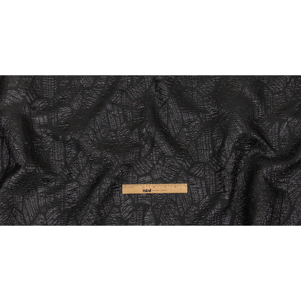 Metallic Black Abstract Hatching Luxury Brocade Full Metallic Black Abstract Hatching Luxury Brocade Full