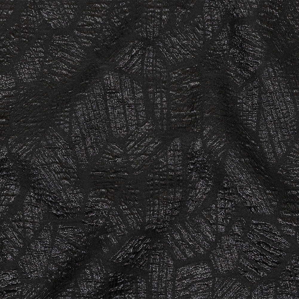Metallic Black Abstract Hatching Luxury Brocade Metallic Black Abstract Hatching Luxury Brocade