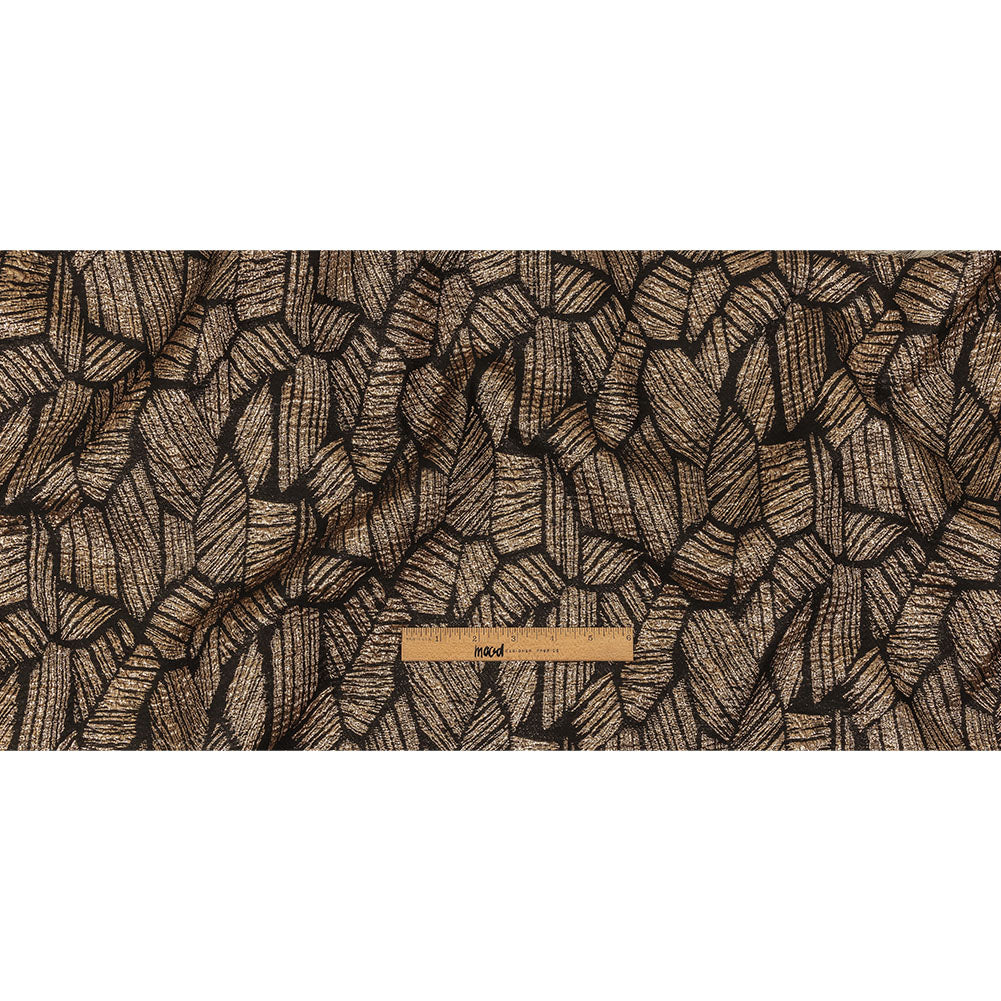 Metallic Gold and Black Abstract Hatching Luxury Brocade Full Metallic Gold and Black Abstract Hatching Luxury Brocade Full