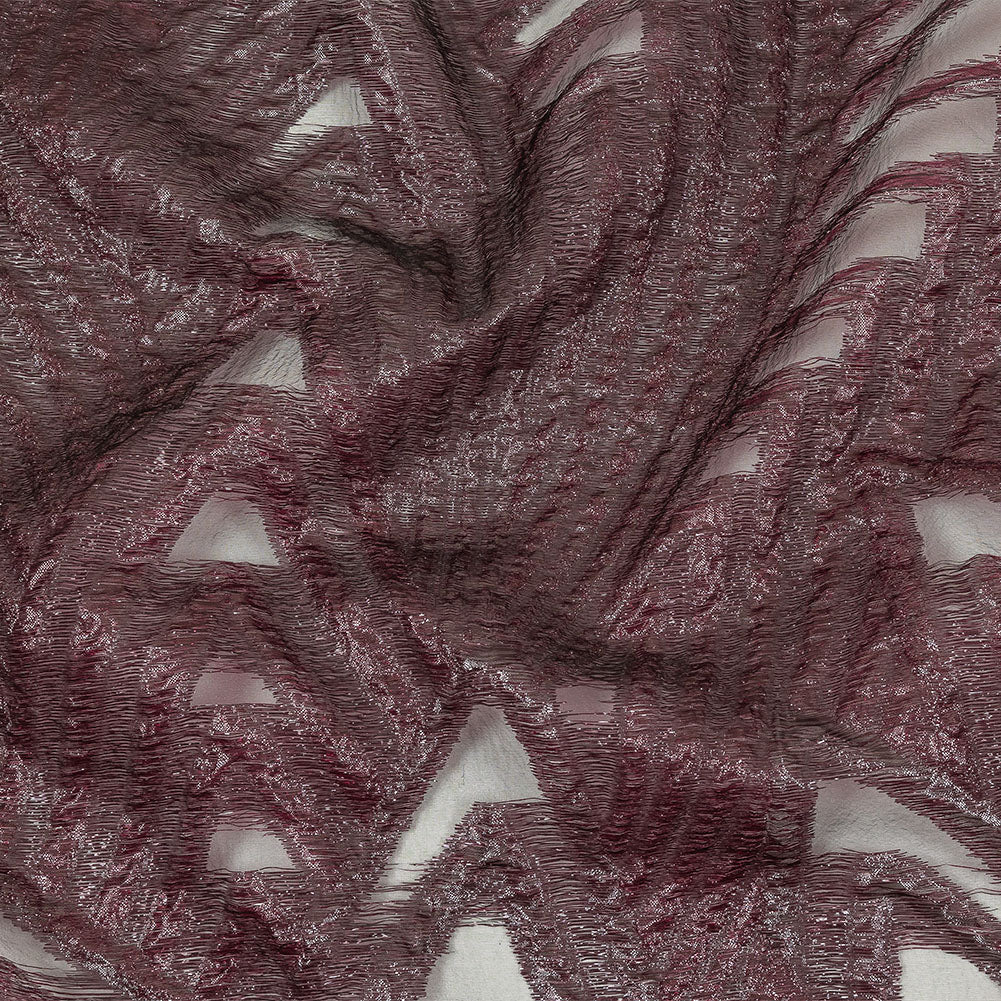 Metallic Black and Burgundy Abstract Sheer Luxury Burnout Brocade Metallic Black and Burgundy Abstract Sheer Luxury Burnout Brocade