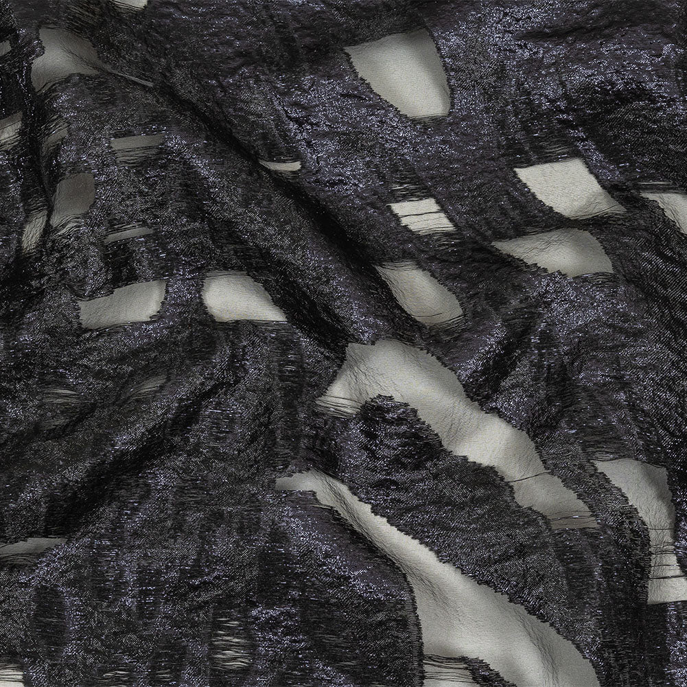 Metallic Navy and Black Abstract Luxury Burnout Brocade Metallic Navy and Black Abstract Luxury Burnout Brocade