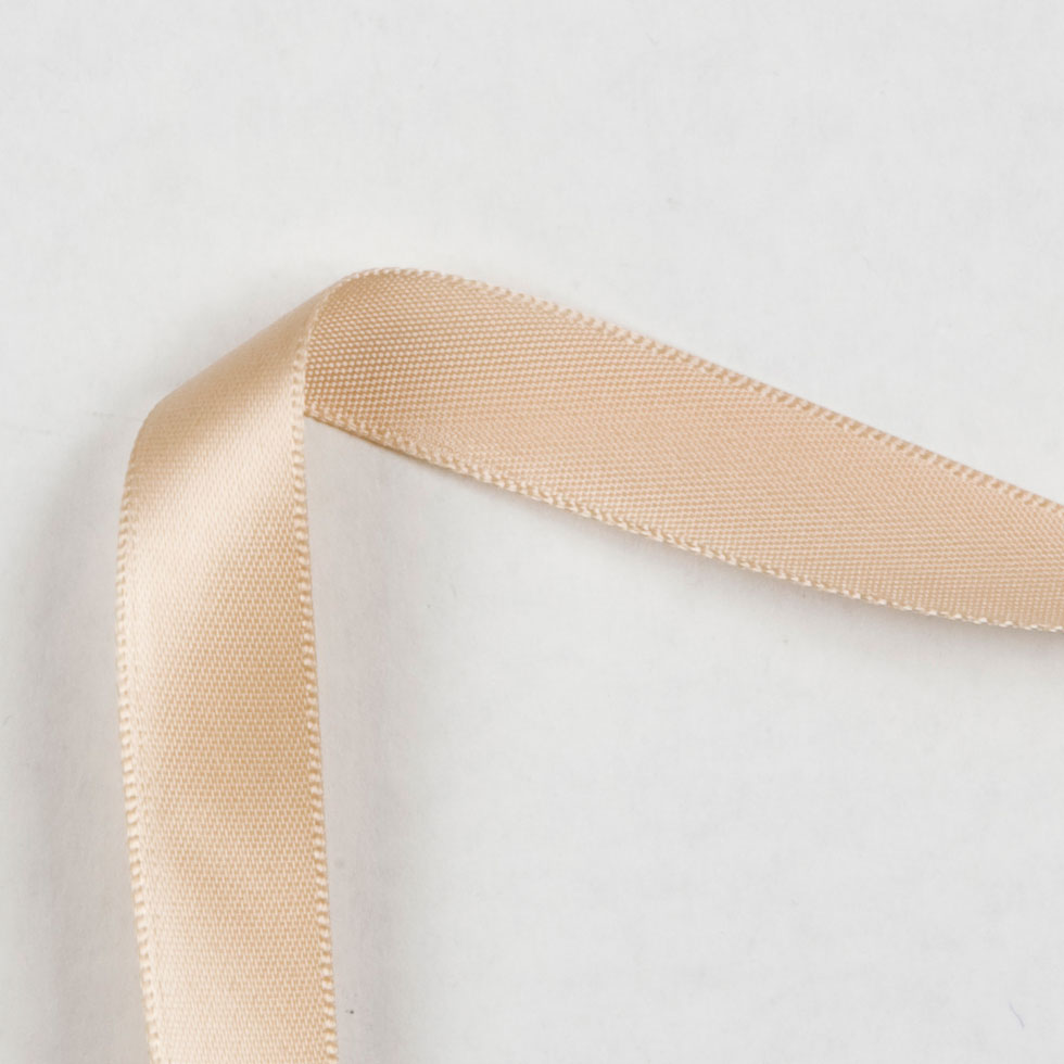 1/4" Tan Single Face Satin Ribbon Detail 1/4" Tan Single Face Satin Ribbon Detail