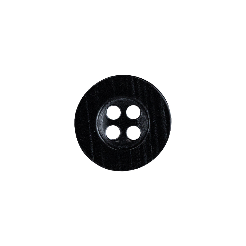 Black Beauty and Disco Ball Iridescent 4-Hole Plastic Button with Wide Rim - 24L/15mm Black Beauty and Disco Ball Iridescent 4-Hole Plastic Button with Wide Rim - 24L/15mm
