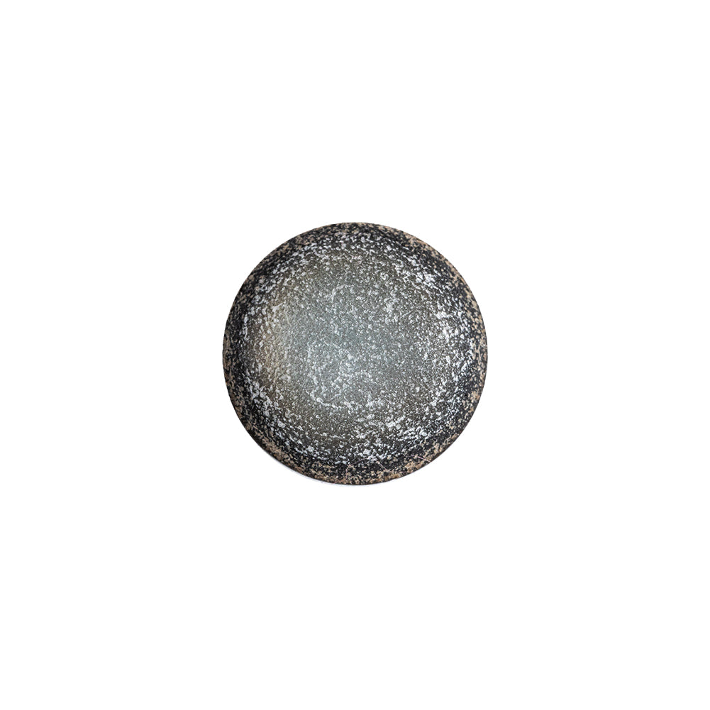 Italian Opal, White and Black Speckled Iridescent Shank Back Button - 22L/14mm Italian Opal, White and Black Speckled Iridescent Shank Back Button - 22L/14mm