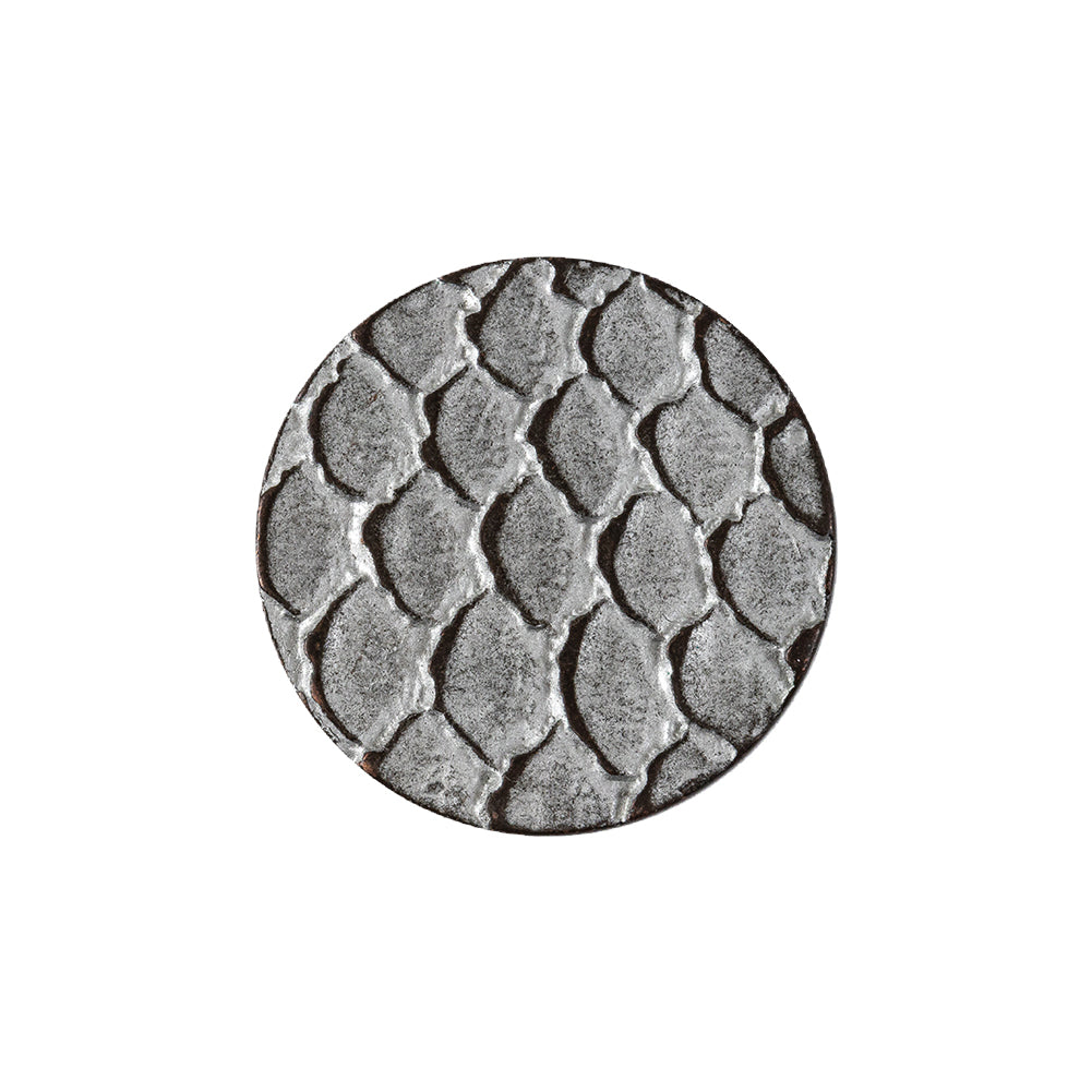 Italian Silver Scales Shank Back Metal Button - 36L/23mm Italian Silver Scales Shank Back Metal Button - 36L/23mm