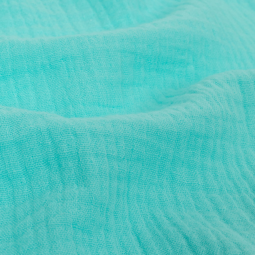 Double Cotton Gauze - Aqua - Talamanca Collection Detail Double Cotton Gauze - Aqua - Talamanca Collection Detail