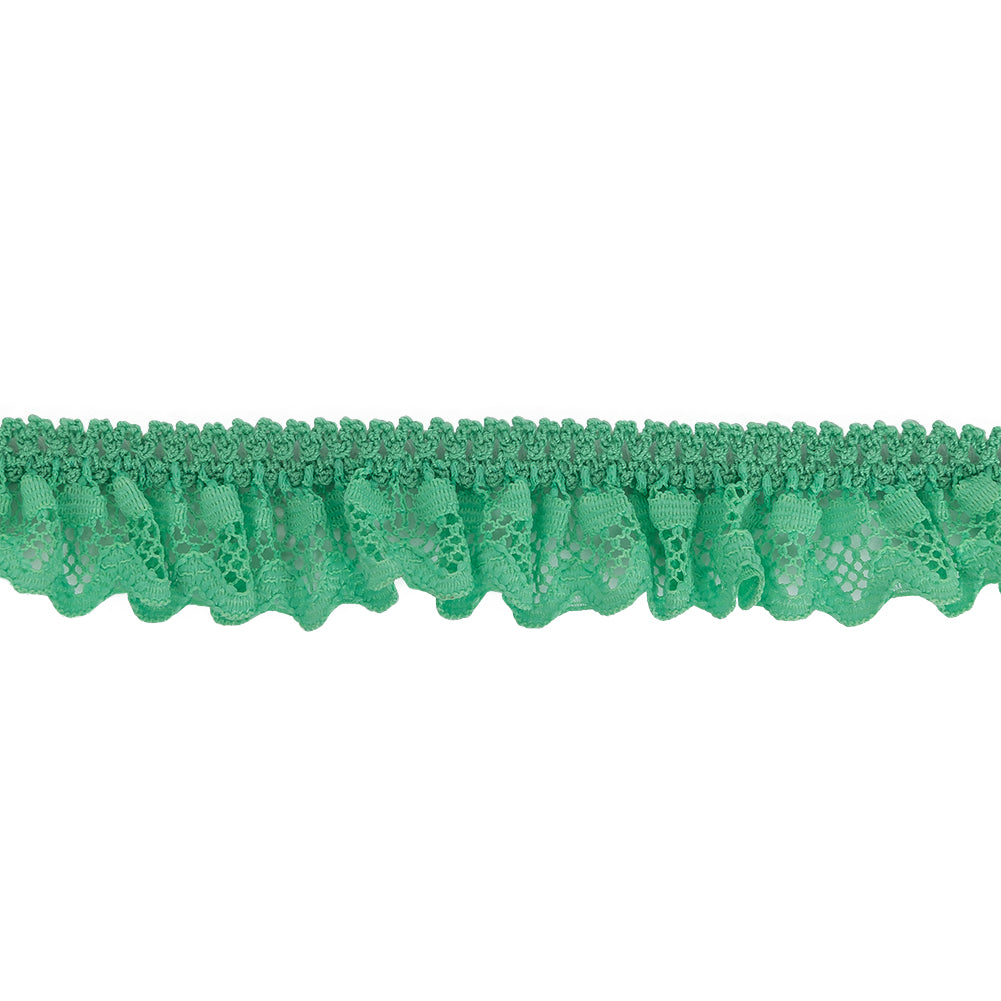 Spearmint Ruffled Stretch Lace Trimming - 1" Spearmint Ruffled Stretch Lace Trimming - 1"
