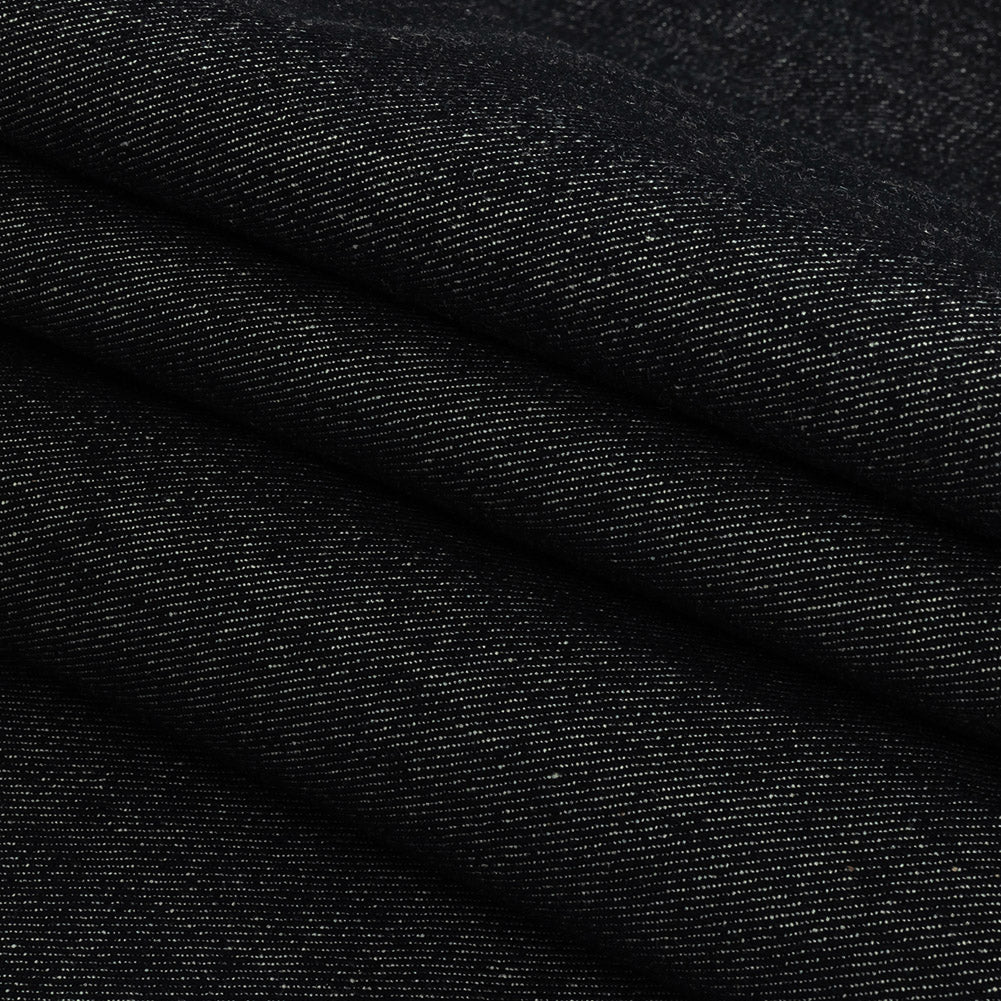 Heavyweight Blue Graphite Cotton Denim Twill Folded Heavyweight Blue Graphite Cotton Denim Twill Folded