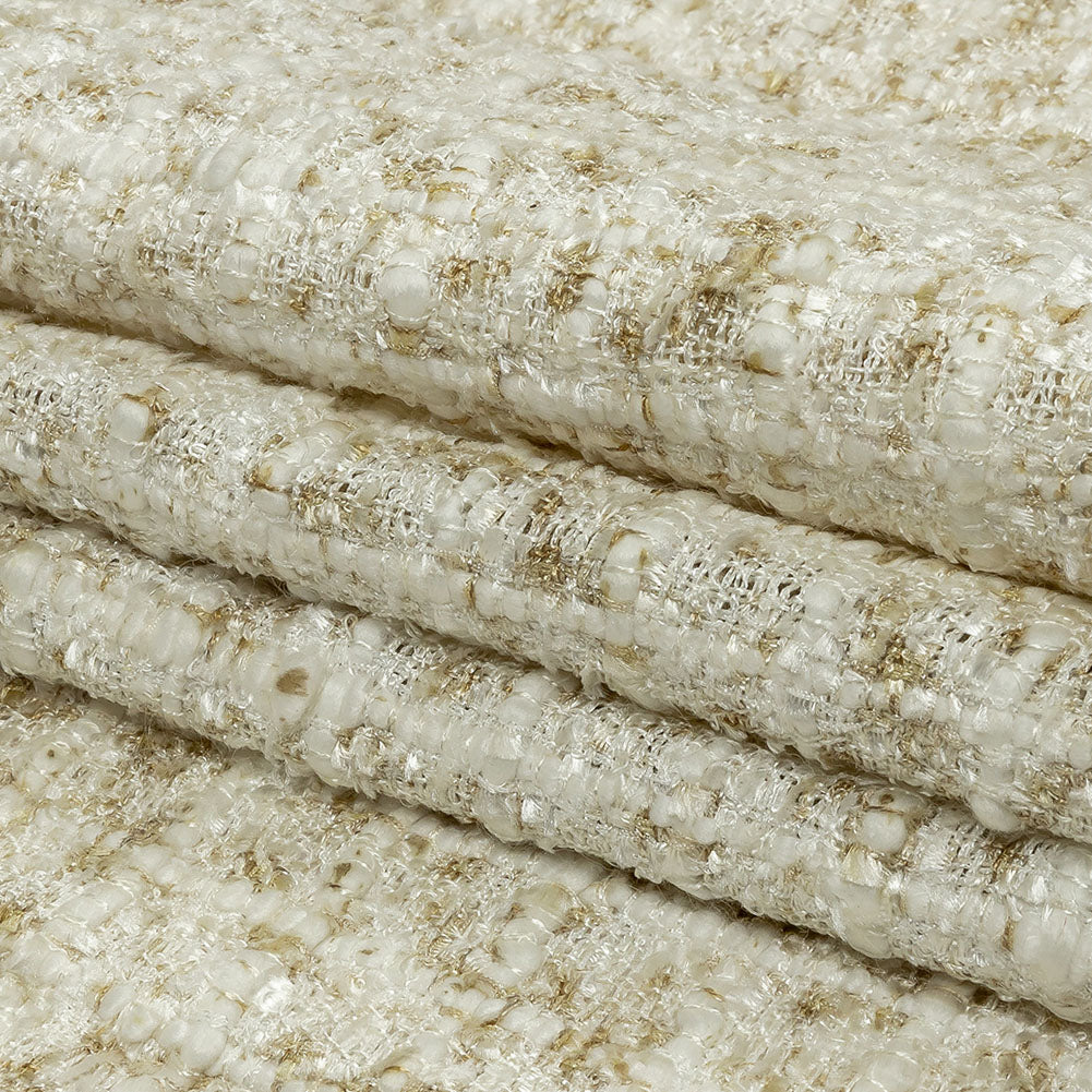 Newcastle Beige and White Viscose and Acrylic Chenille Tweed Full Newcastle Beige and White Viscose and Acrylic Chenille Tweed Full