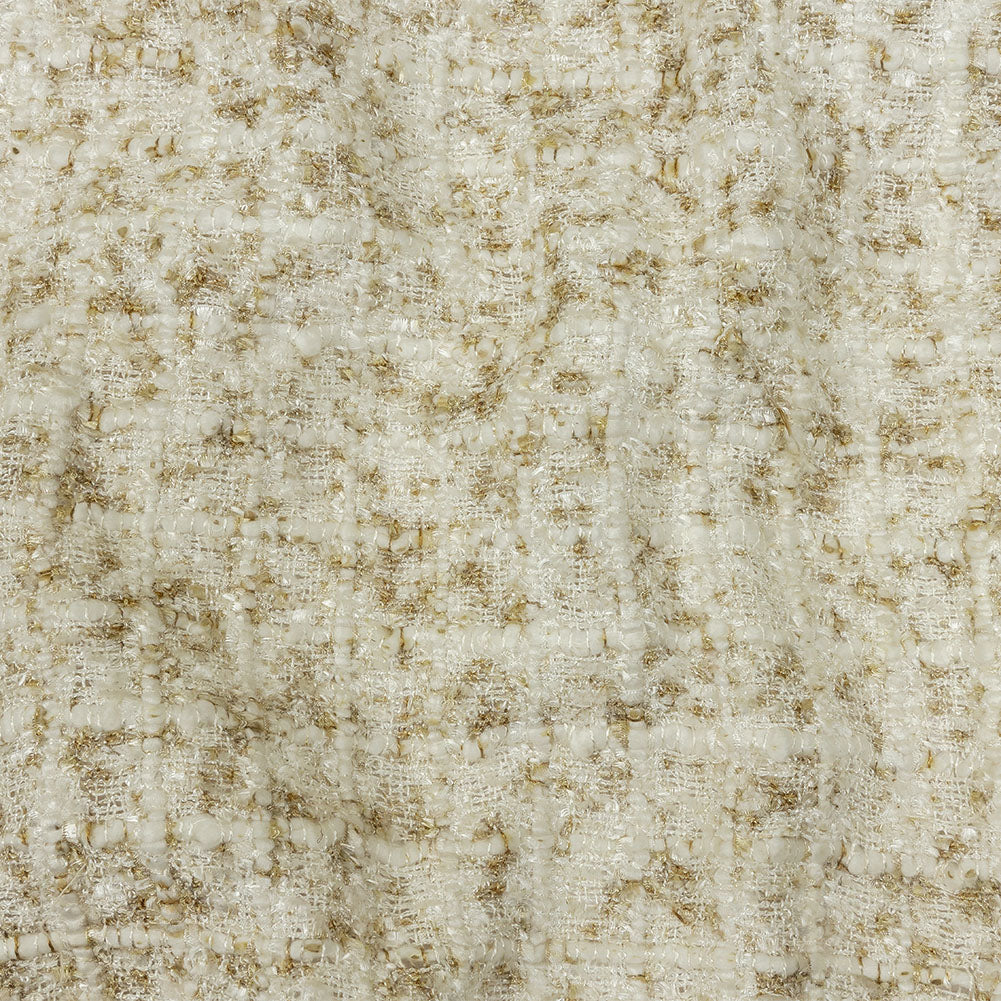 Newcastle Beige and White Viscose and Acrylic Chenille Tweed Newcastle Beige and White Viscose and Acrylic Chenille Tweed
