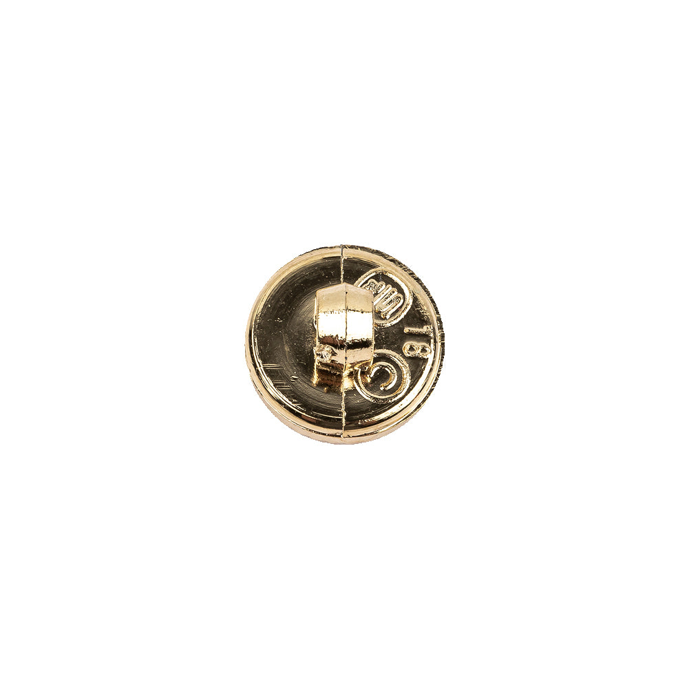 Italian Crystal Rhinestones and Gold Metal Shank Back Button - 18L/11.5mm Detail Italian Crystal Rhinestones and Gold Metal Shank Back Button - 18L/11.5mm Detail